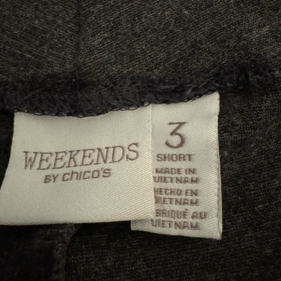 CHICOS Weekends Ankle length Pants Charcoal Gray Size 3 (XL or 16) elastic waist - Picture 8 of 12